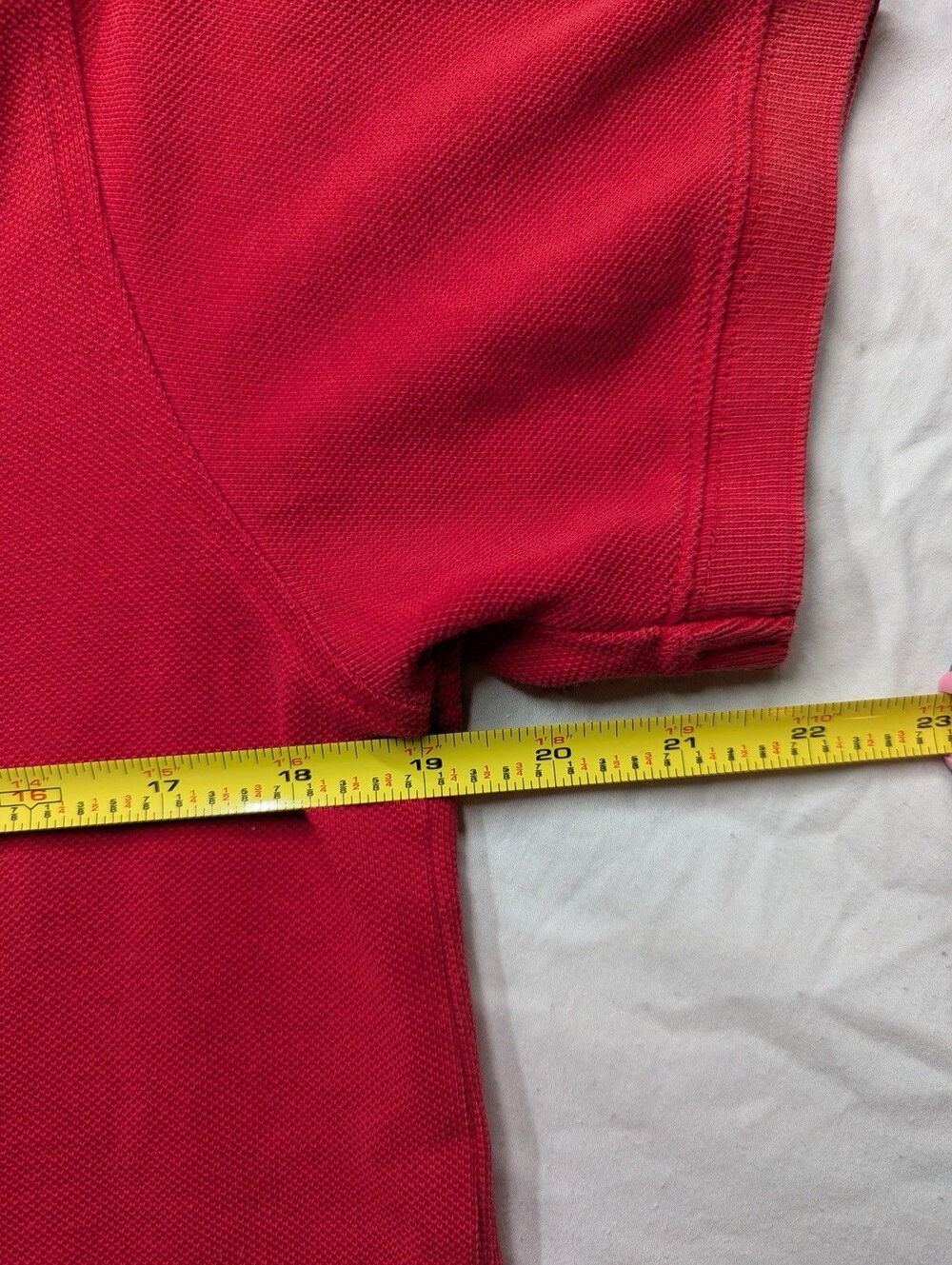 Vintage Tommy Hilfiger Polo Shirt Mens M Red 100% Cotton Flag Logo 90s - Picture 5 of 7